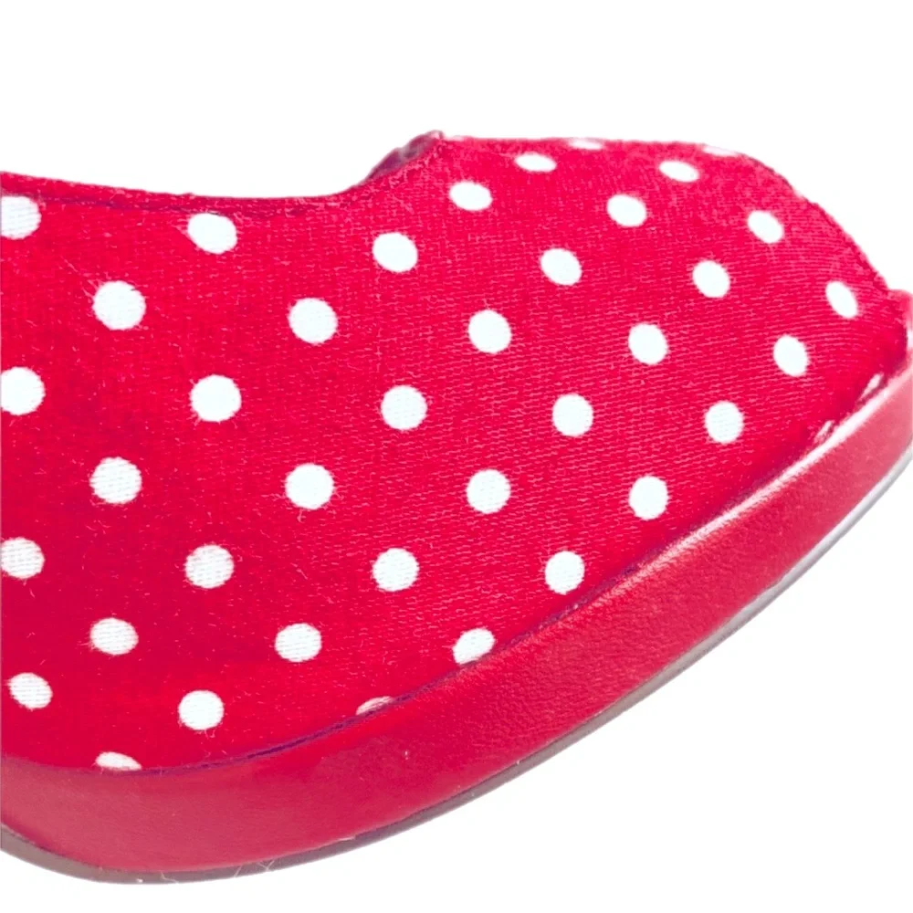 NWOT red polka dot stiletto Heels Peeptoe Slingbacks SIZE 7 AU - Picture 10 of 14